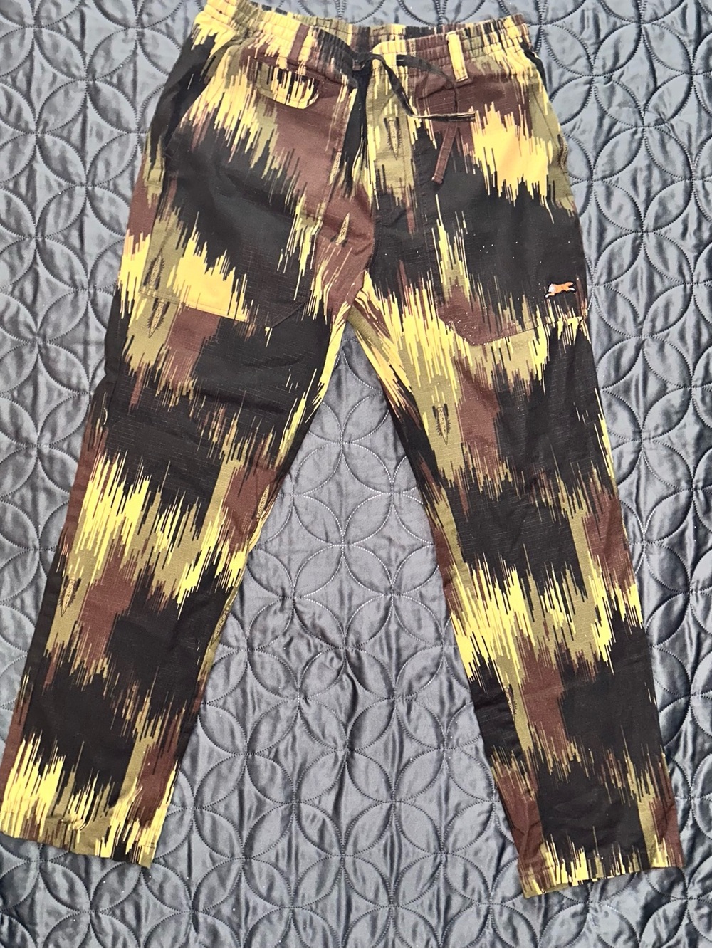 Icecream Yellow & Brown Ripstop Drawstring Pants